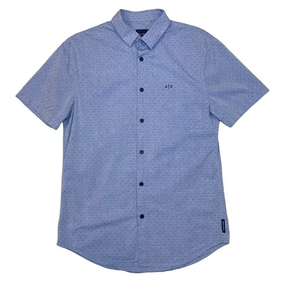 ⚡️SOLD⚡️Armani Exchange Men's Youth Ditsy-Print Dobby Shirt Slim Fit Button Down - Picture 3 of 16